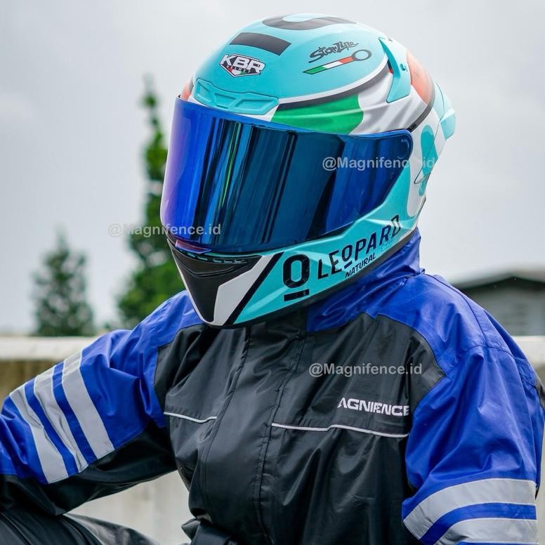 Helm Full Face KBR TTC Helm Full Face Dewasa KBR TT COURSE LEOPARD Kaca Iridium Premium SNI