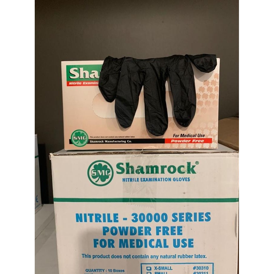 Shamrock Black Nitrile Powder Free / Sarung Tangan Nitrile Hitam