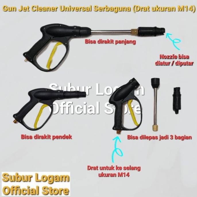 Gun Semportan Tembakan Jet Cleaner Drat M14 Universal Umum KDK