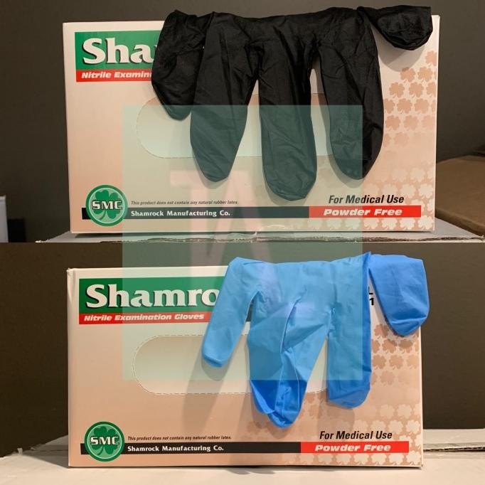 Shamrock Nitrile Gloves Powder Free / Sarung Tangan Nitrile Non Powder