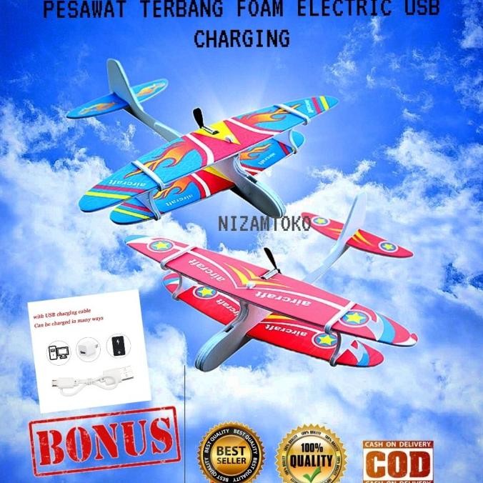 Pesawat Terbang Elektrik Bahan Busa Bisa Di Cas Ulang Untuk Anak Co