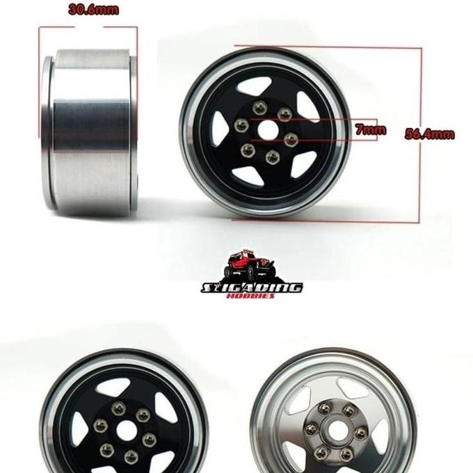 D1Rc 4 Pcs Metal Cnc Velg Beadlock 1.9 5 Spoke Co