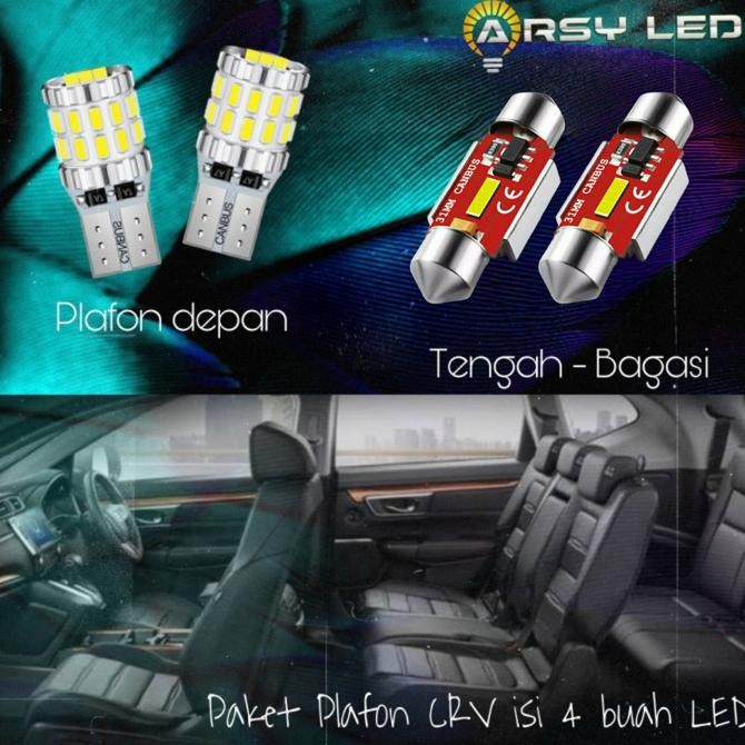 Lampu Plafon Kabin LED Mobil CR-V CRV Gen 4 Gen 5 isi 4 Ultimate