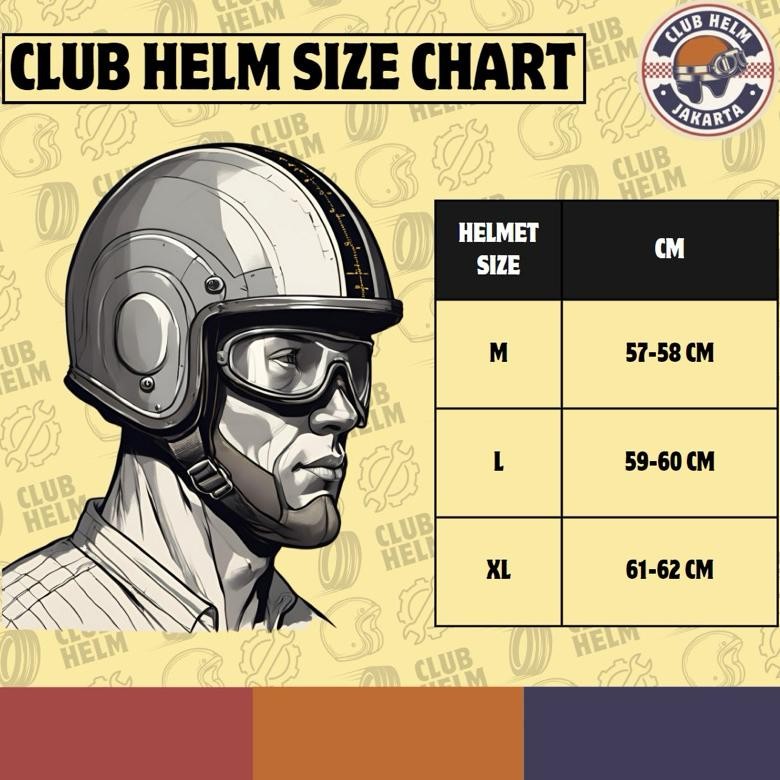 Helm Bogo Retro Dewasa Unisex Cowo Cewe Pria Wanita Classic Cakil LUGO DECO + PET