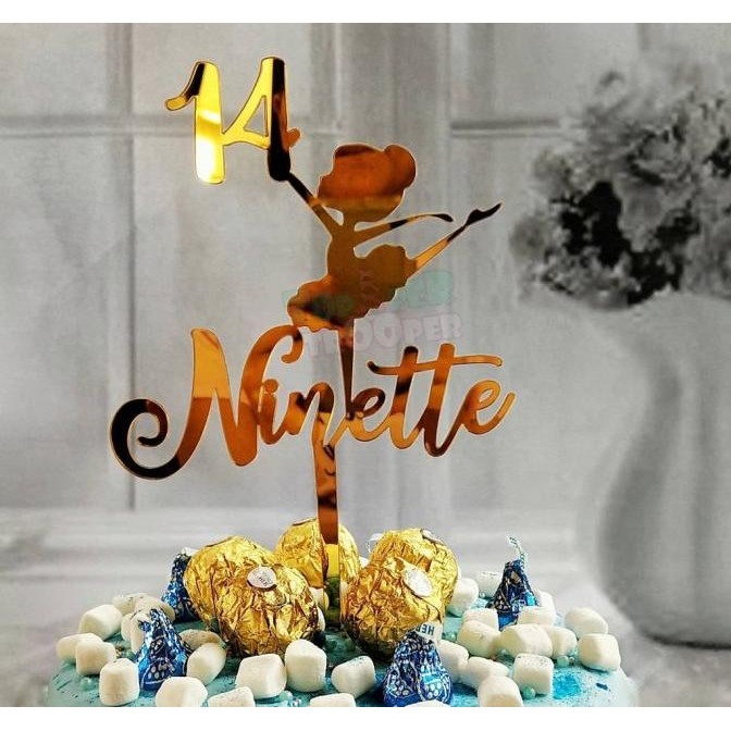 CUSTOM CAKE TOPPER / HIASAN KUE / TOPPER KUE BIRTHDAY ANAK | BALERINA