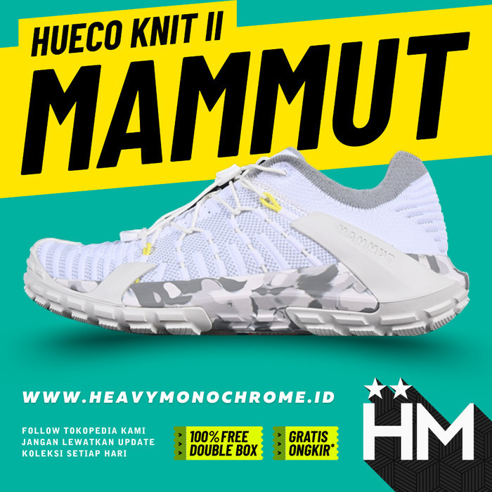 Mammut Hueco Knit II Low Sepatu Hiking Outdoor White 42679 (Size 36-46)