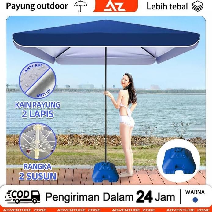 Terlaris Az 200*200Cm Jualan Taman Double Layer Tenda Cafe Jualan Payung Tenda/Payung Tenda 200Cm / 