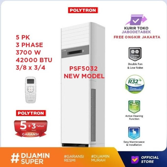 Terlaris Ac Polytron Psf5032 Floor Standing 5 Pk Polytron Psf 5032 3 Phase 5Pk Ready Stok