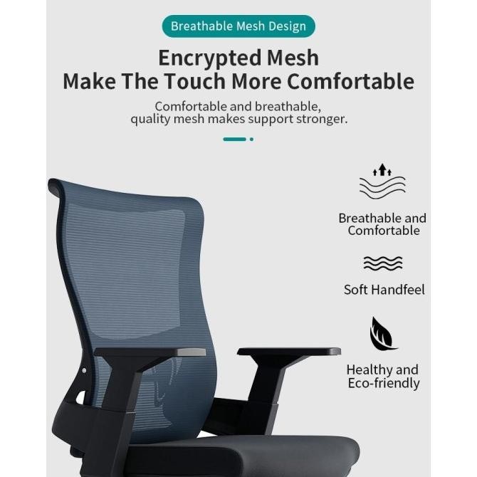 BOSTON Kursi Ergonomic Chair Mesh Office Chair Lumbar Support