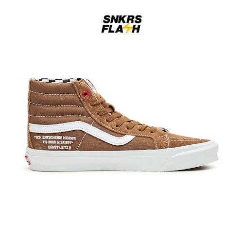 VANS Ray Barbee X Og Sk8 Hi Leica Brown Sepatu Sneakers Unisex - VN0A4BVB92P - Size 39