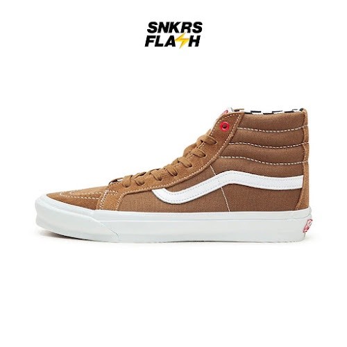 VANS Ray Barbee X Og Sk8 Hi Leica Brown Sepatu Sneakers Unisex - VN0A4BVB92P - Size 39
