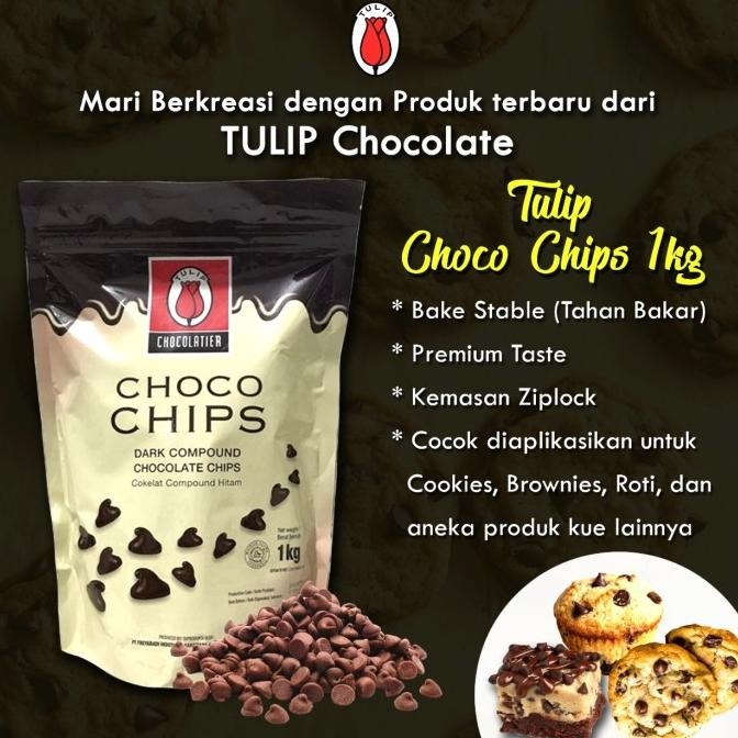 

Grosir Tulip Dark Compound Choco Chocolate Chip Chips Tulip 1 Kg Bukan Repack