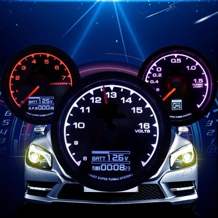 Indikator Mobil Gauge Lcd Tachometer Indicator Speedometer Not Greddy Original Dan Terpercaya