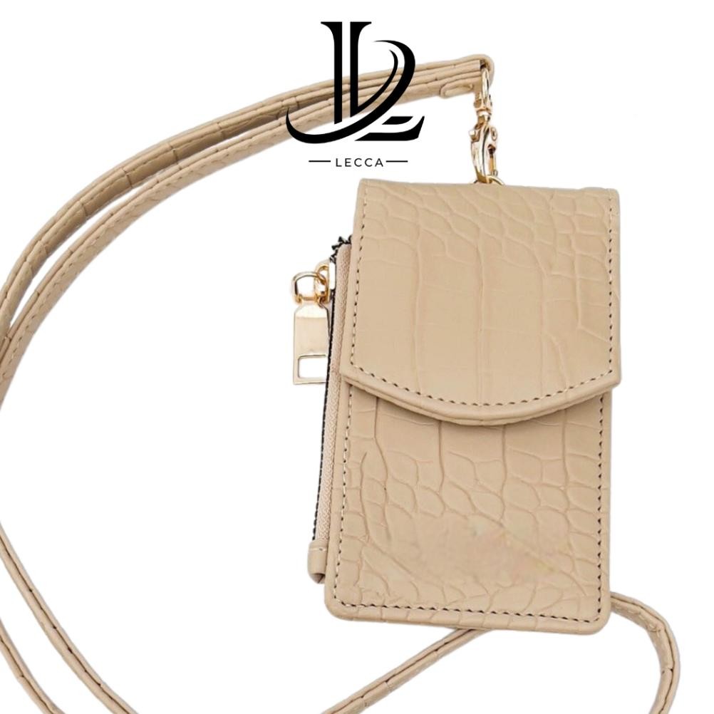 

fg-7 lij-56 LECCA VANILA LANYARD ID CARD HOLDER NAME TAG KULIT DUA SISI BOLAK BALIK Sale Berkualitas