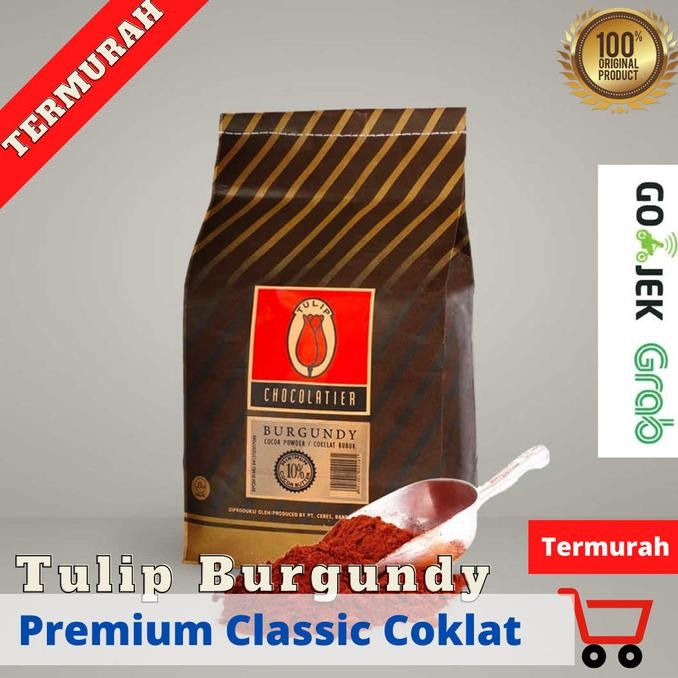 

Grosir Cokelat Bubuk Tulip Burgundy Pure Light Coklat Tulip 500 G |1 Kg