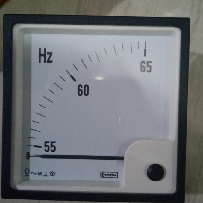 Frequency meter / Hz meter analog CROMPTON 380v ukuran 72x72