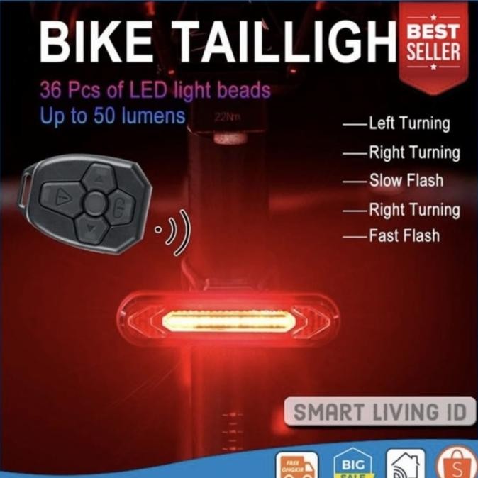 LAMPU BELAKANG SEPEDA SEIN KANAN KIRI WIRELESS REMOTE BK600 ROCKBROS