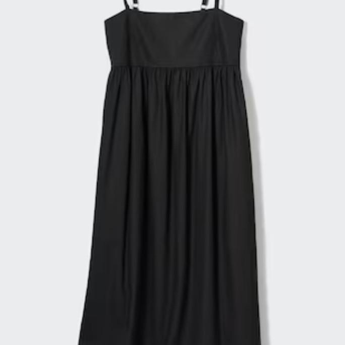 UNIQLO Linen Blend Gathered Camisole Dress