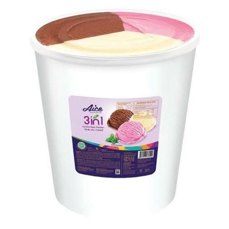 

E Rim Aice 8 Liter Ice Cream Aice 3In1 Neopolitan 8 Ltr
