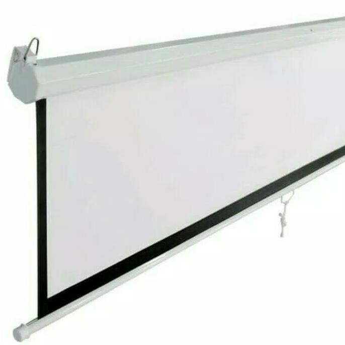 SCREEN /LAYAR PROYEKTOR GANTUNG 84" (213cm x 213cm)