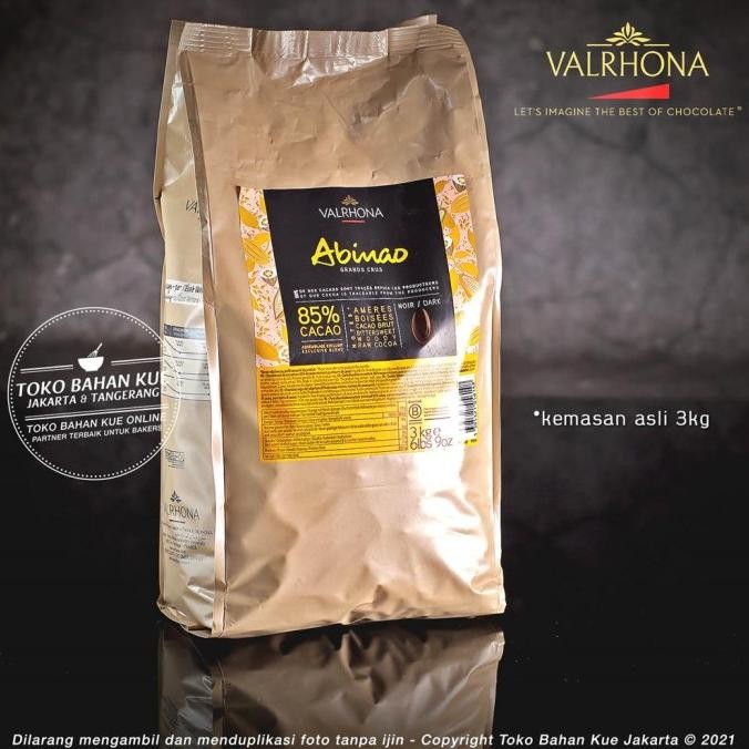 

Grosir Valrhona Abinao 85% Dark Chocolate Couverture 250Gr Coklat Baking Cake