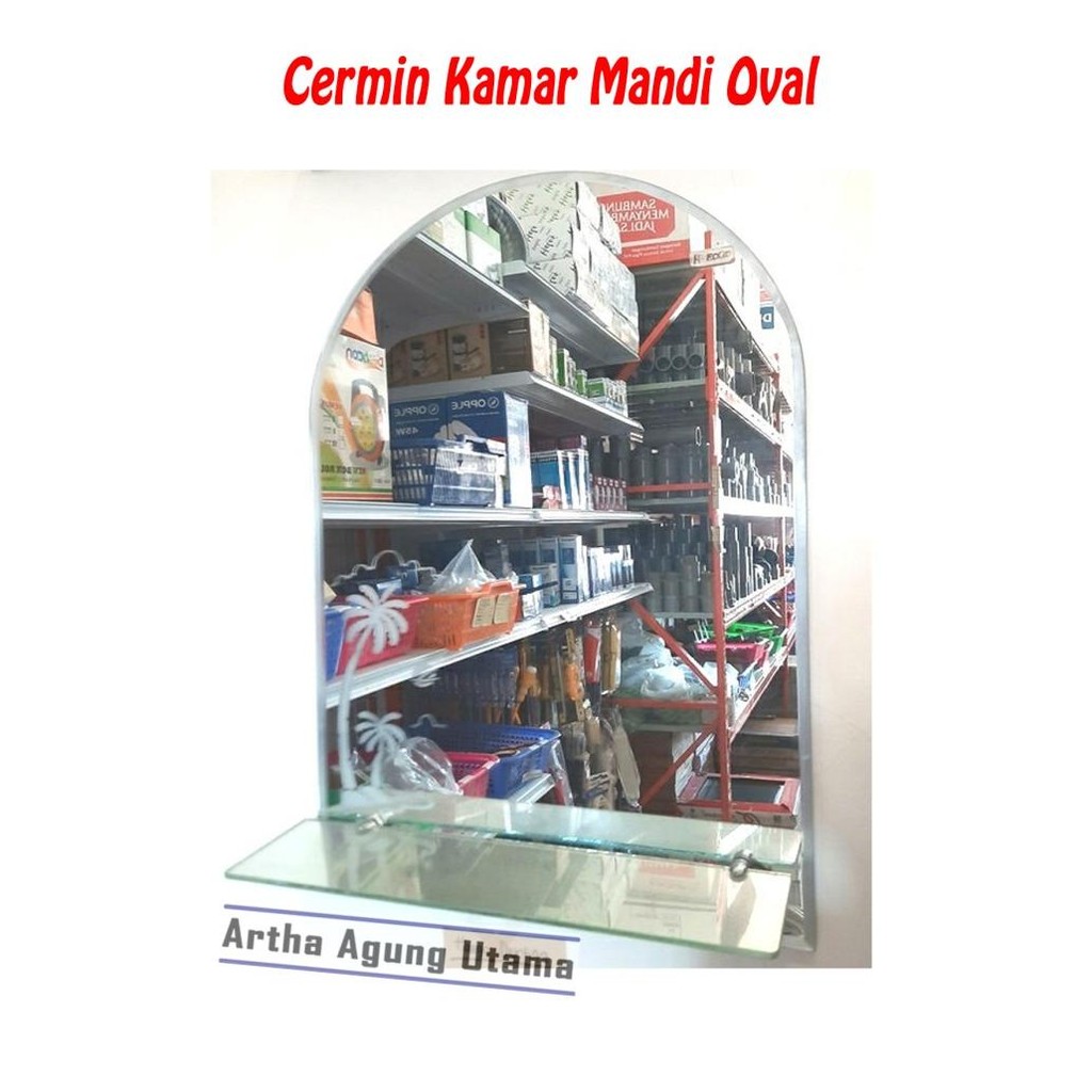 cermin oval kamar mandi