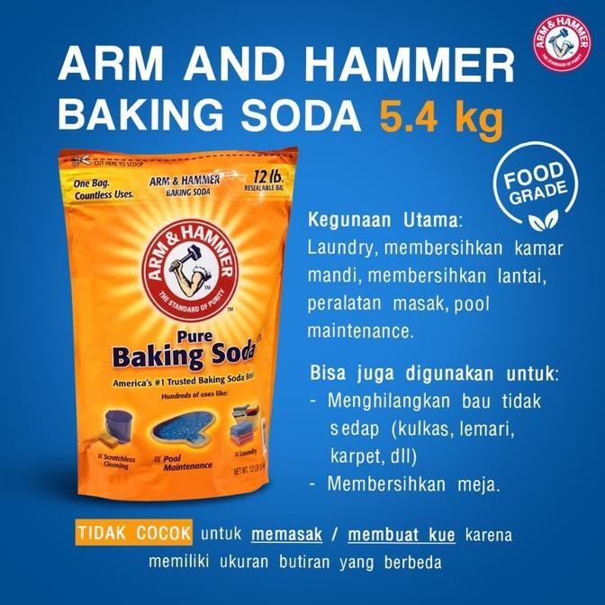 

Murah Baking Soda Asli Merk Arm & Hammer Untuk Laundry 5,44 Kg