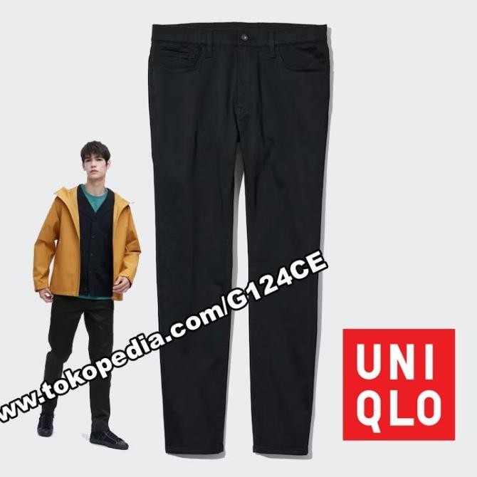 UNIQLO CELANA JEANS PRIA ULTRA STRETCH SKINNY FIT WARNA 428720 BLACK