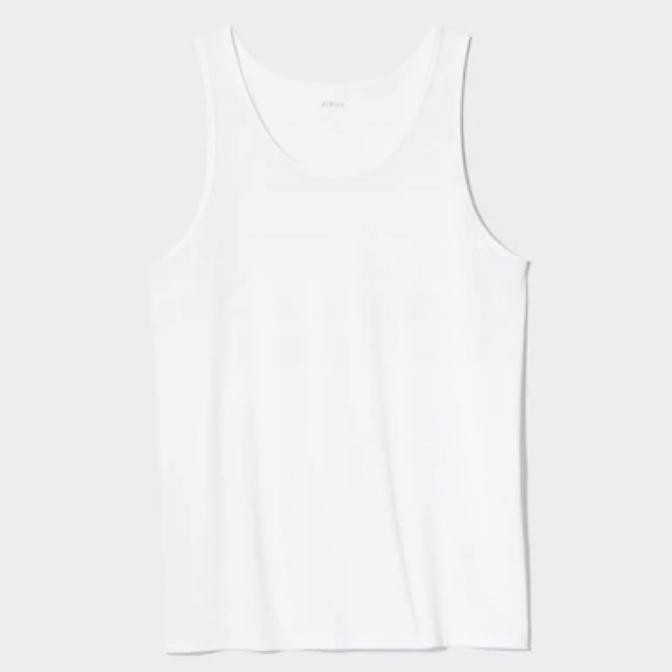 UNIQLO Men AIRism MESH T-Shirt Kaos Dalam Tank Top Pria White