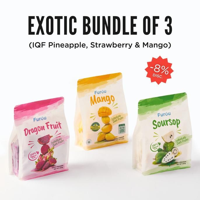 

Murah Frozen Fruits (Iqf) | Exotic Bundle Of 3 | 1350 Gram Total