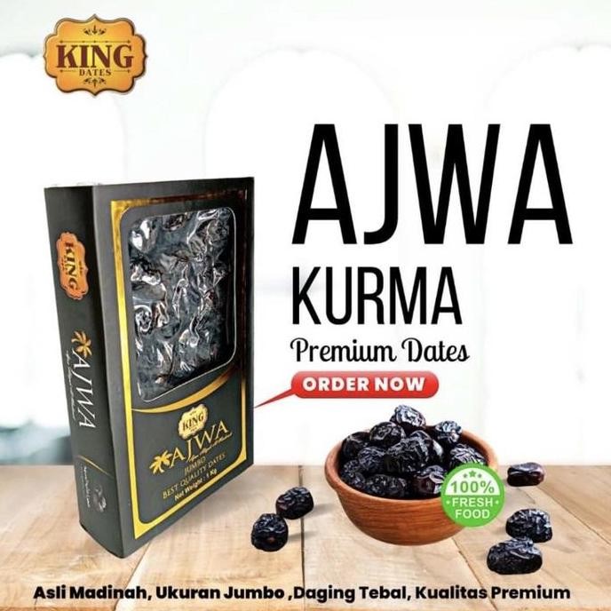 

Promo Kurma Ajwa Premium 1Kg Kingdates Box Aliyah Jumbo Madinah Ajwah Azwa Pack Medina Grade A Medium Almadinah 1 Kg Dus Korma Nabi King Dates