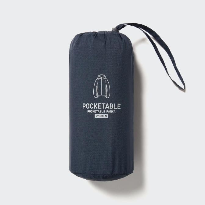 JAKET WANITA UNIQLO HOODIE PARKA SAKU Pocketable 400697 404197 HITAM