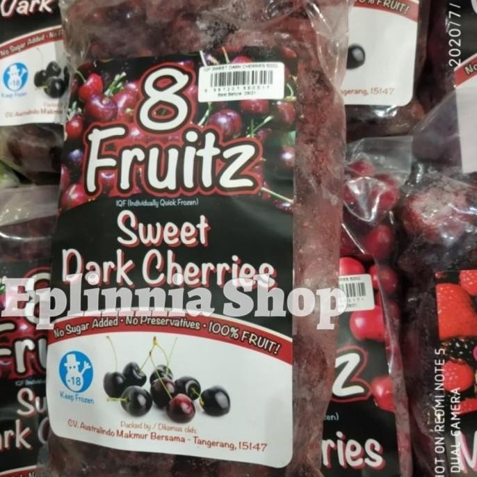 

Promo Buah Beku 8 Fruitz Sweet Dark Cherries 500 Gr - Buah Ceri Frozen