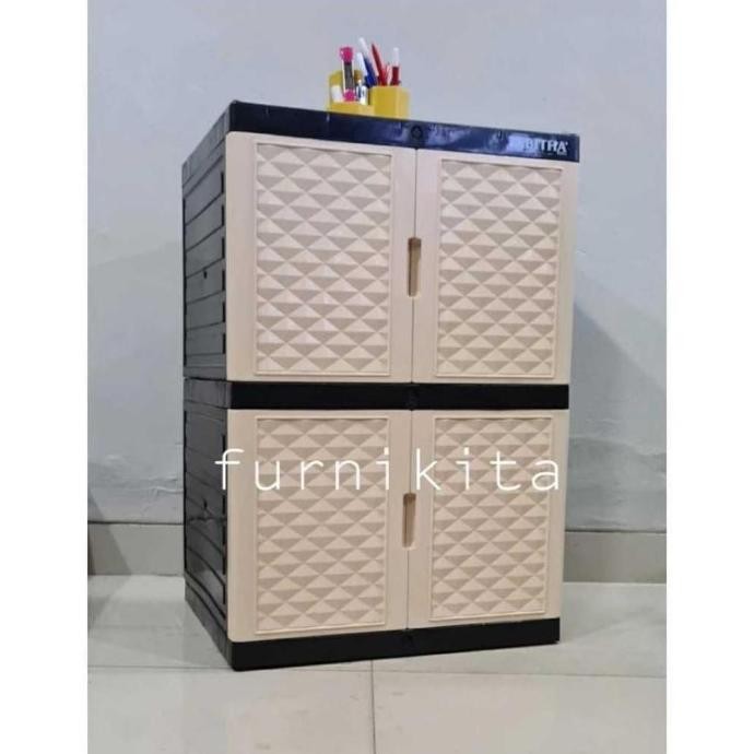 LEMARI PLASTIK SUSUN 2 LEMARI TAS LEMARI SEPATU RAK BUKU