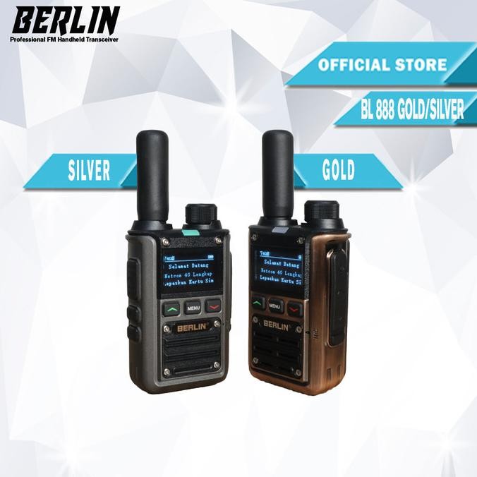 TERBARU - HT POC 4G BERLIN BL888-A sim card mobile network walkie talkie - GOLD, HT ONLY