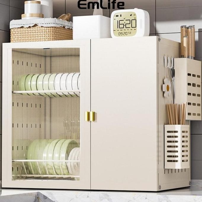 Rak Piring Kabinet Stainless Meja Rak Pengering Dapur Rak Pengering Piring Tempat Cangkir