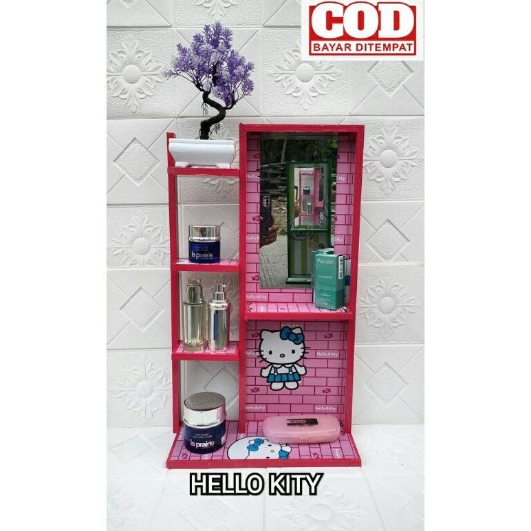 RAK RIAS KOSMETIK CERMIN KACA DINDING AESTHETIC MODERN GANTUNG