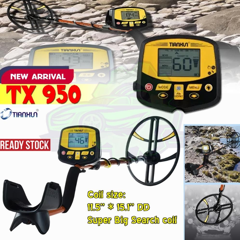 mia new tianxun tx950 tx 950 tx-950 big coil metal detektor detector logam mulia emas gold silver pe