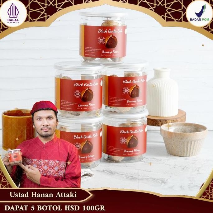 

Promo 5 Botol Black Garlic Solo ( Bawang Hitam Tunggal) 100 Gr