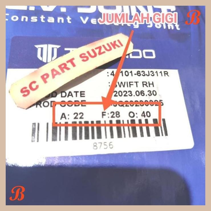 [SPS] AS RODA CV JOINT DALAM SUZUKI SWIFT KANAN TRV