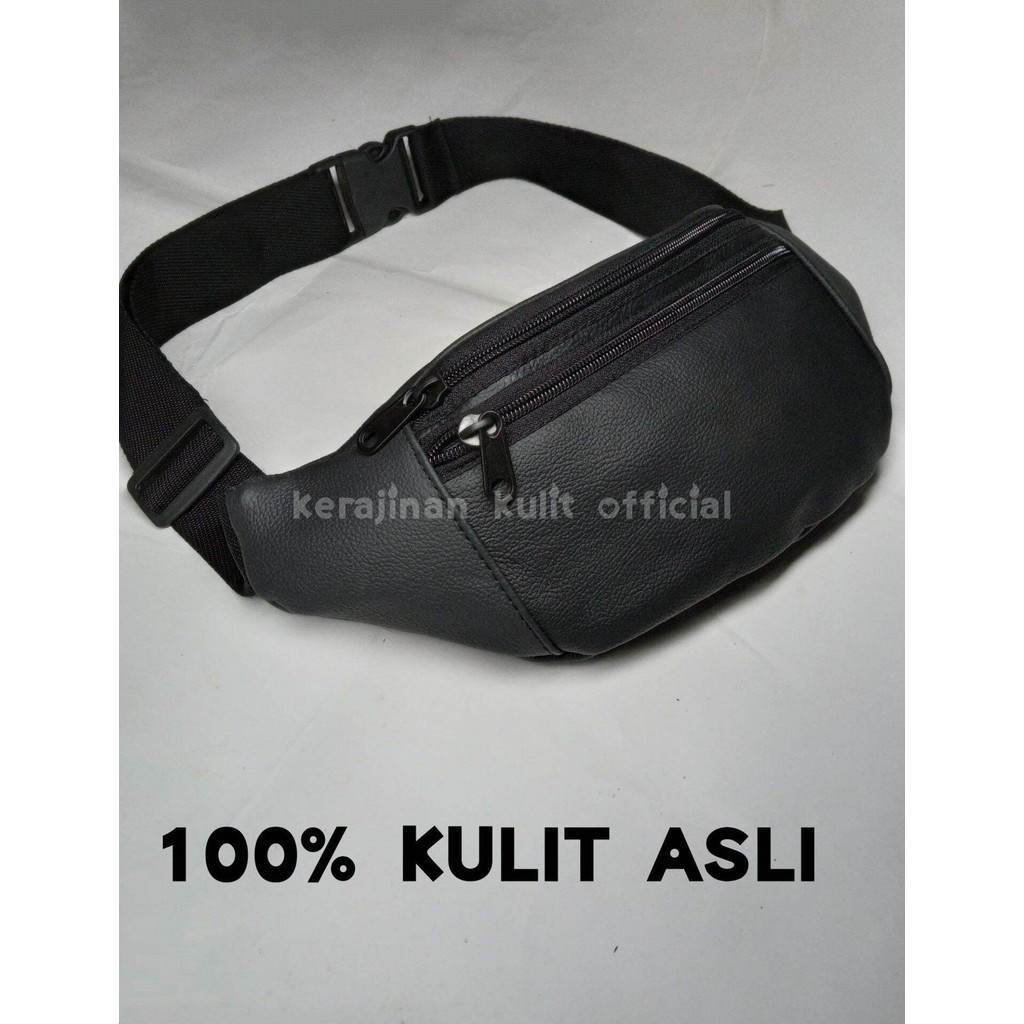 TAS SELEMPANG PRIA KULIT SAPI WAISTBAG SELENDANG PINGGANG SLEMPANAG WAISBAG MESEENGGER CHASE BAG KUL