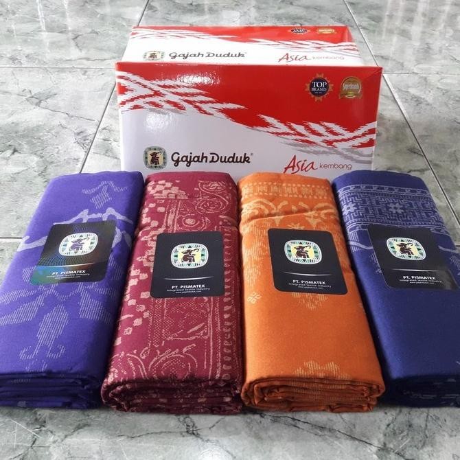 KAIN SARUNG GAJAH DUDUK ASIA KEMBANG -MOTIF BALI SONGKET PREMIUM TENUN