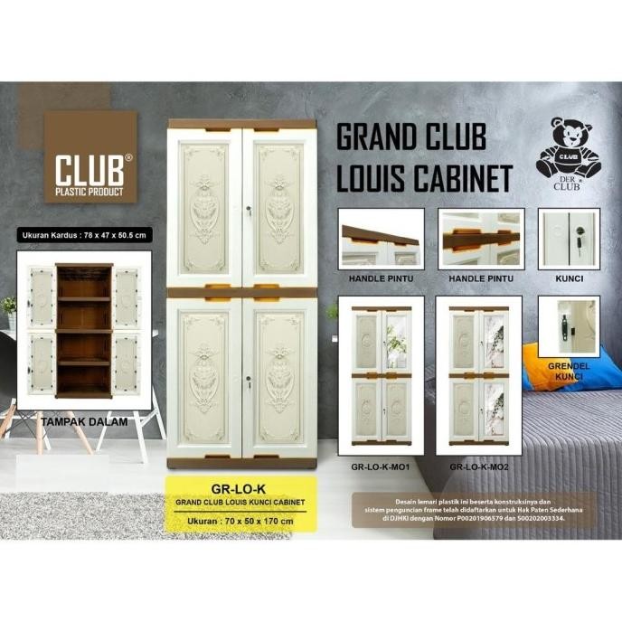 Lemari Plastik CLub Grand Lois Kunci Kaca