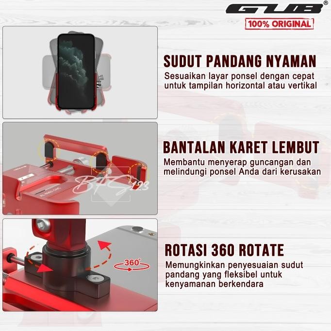 GUB P30 PHONE HOLDER + BRACKET SPION MOTOWOLF ORIGINAL