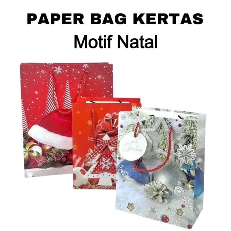 

As23 Hd Paper Bag Motif Natal/Paperbag Christmas/Goodie Bag Natal/Paper Tote Bag