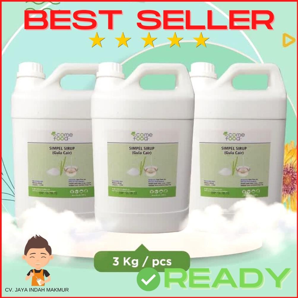 

Best Seller Simple Syrup| Simple Sirup| Gula Cair 3Kg Come Food Pirt