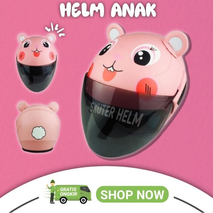 Helm Anak Lucu Karakter Kelinci Helm Kekinian SNI