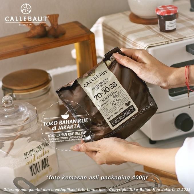 

TERSEDIA Callebaut Noir 70,5% 400gr ASLI Dark Chocolate Couverture Cokelat 7030