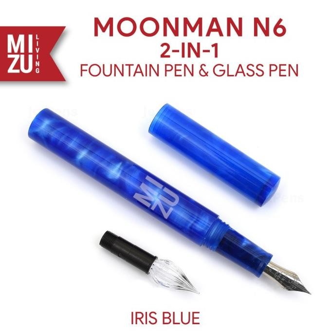 

MOONMAN N6 2in1 Resin Fountain Pen & Glass Dip Pen Stainless Steel Nib by Radhiant official