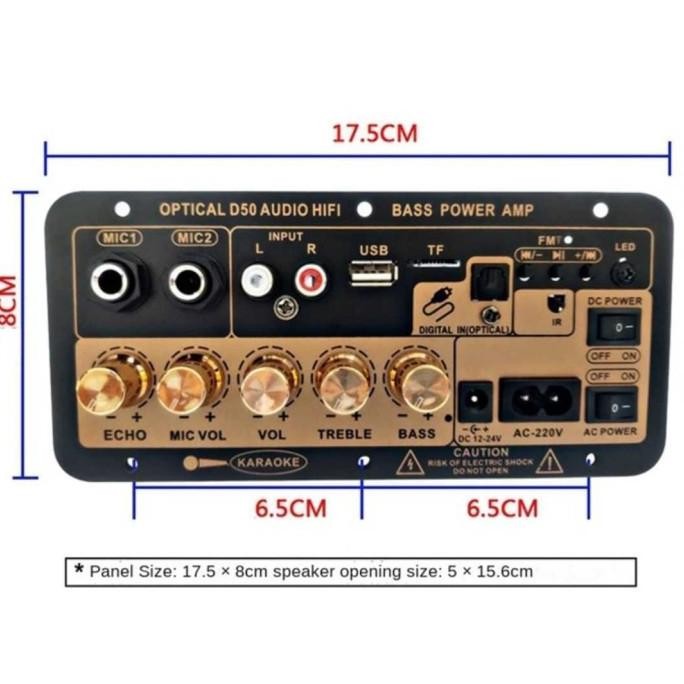 Ampli 100-300 Audio Amplifier Karaoke Bluetooth With Optical Fiber-D50 Original